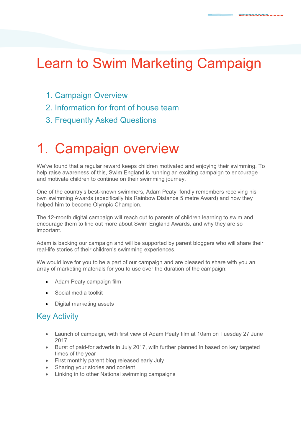 Learn to Swim Marketing Campaign