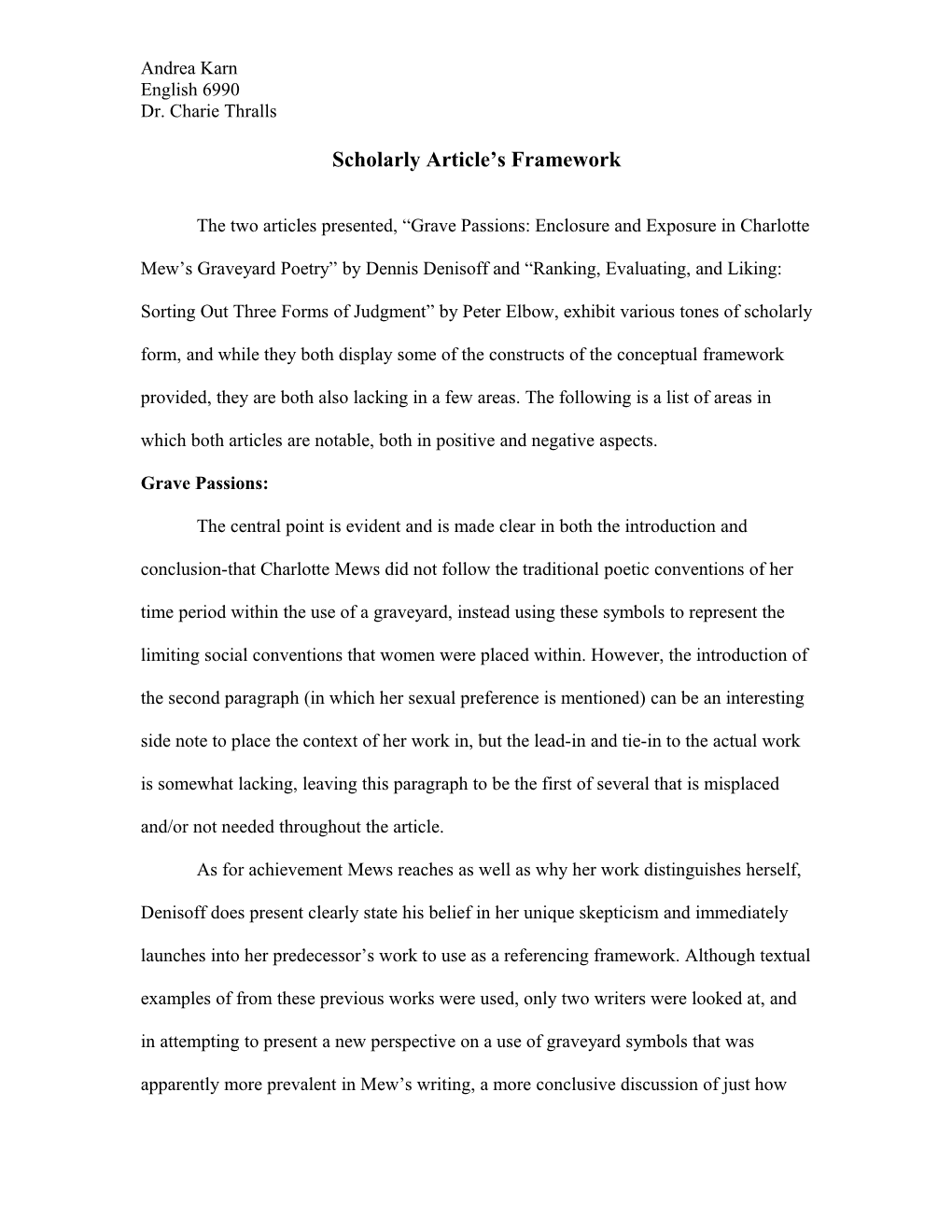 Scholarly Article S Framework
