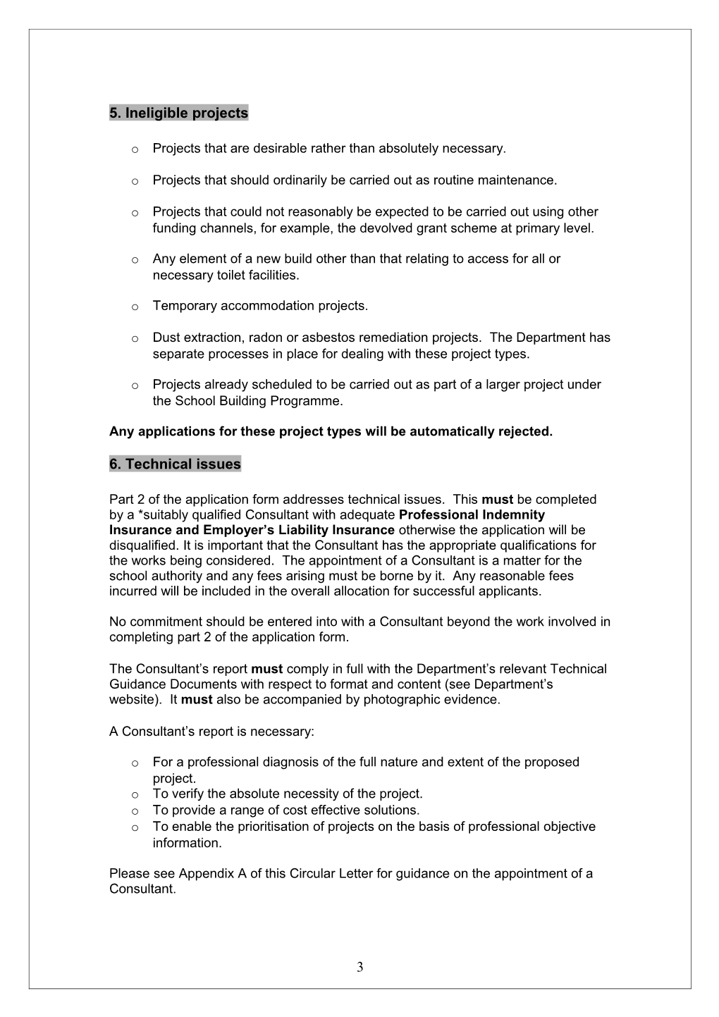 Circular PBU03/05 - Summer Works Scheme 2006 - Scheme of Capital Grants for Small Scale