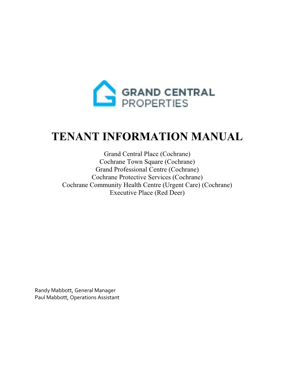 Tenant Information Manual