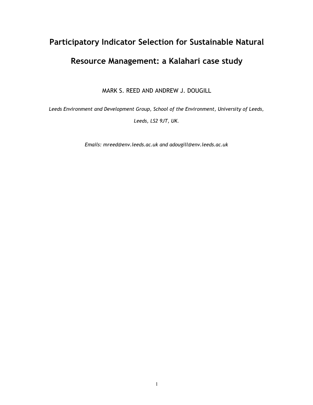 Facilitating Participation in Monitoring and Evaluation: a Conceptual Framework and Kalahari