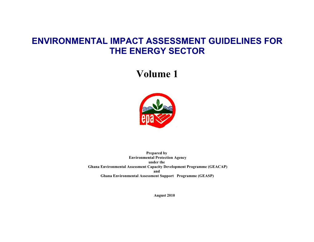 Environmental Impact Assessment Guidelines for the Energy Sector