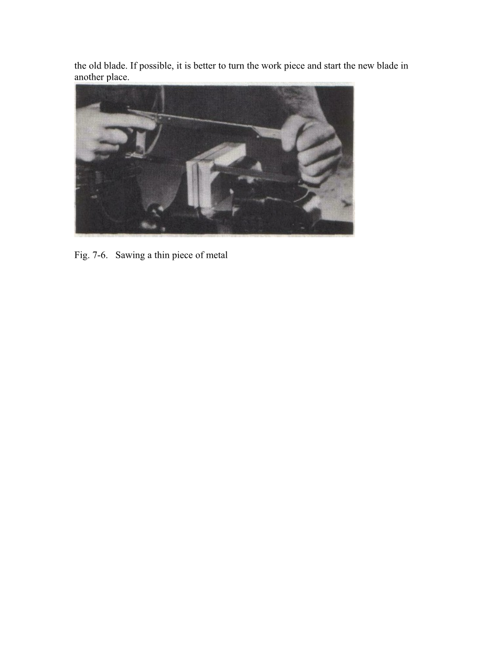 Fig. 7-5. Parts of a Pistol-Grip Adjustable Hacksaw