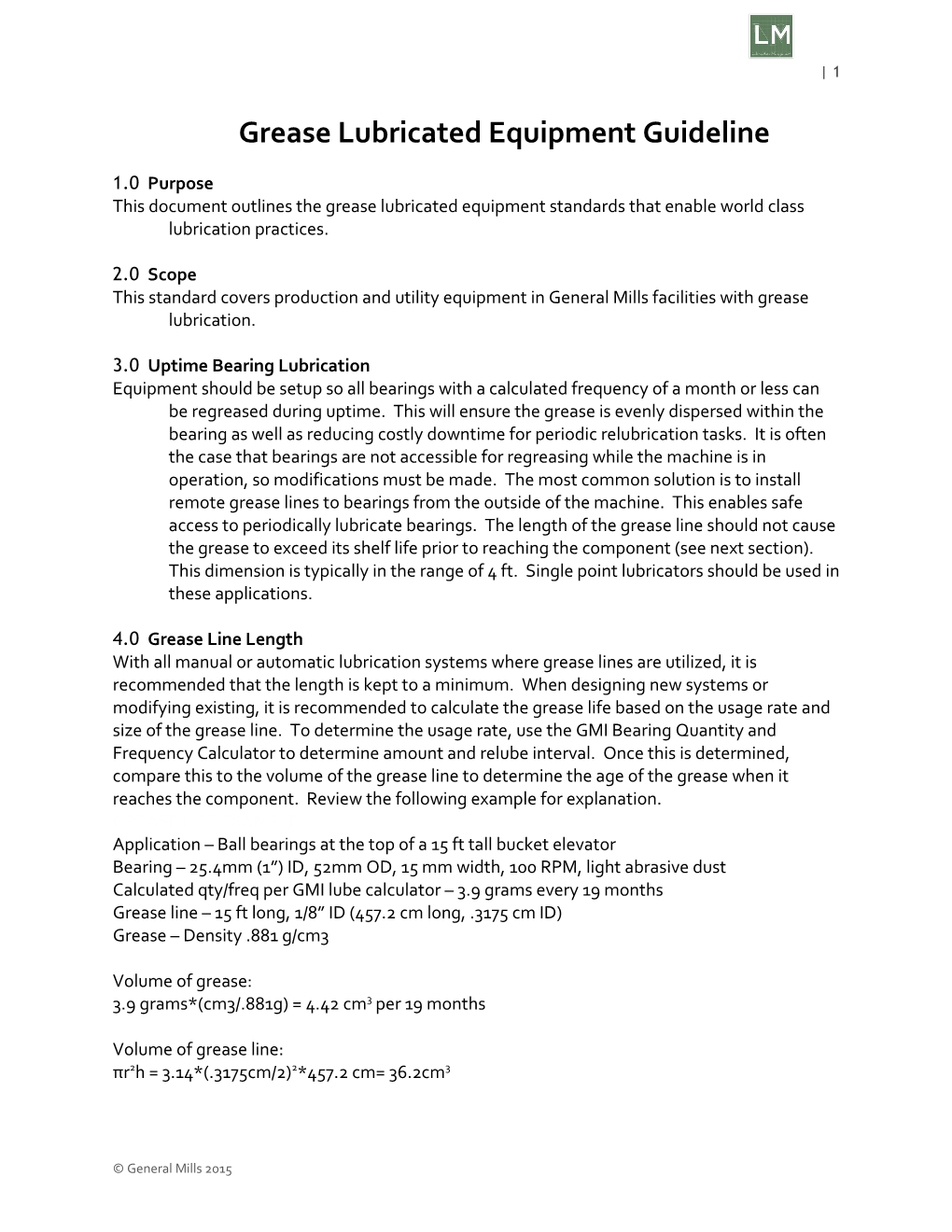 Greaselubricated Equipment Guideline