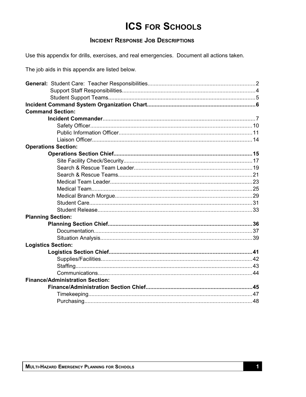 Appendix C: Incident Response Job Descriptions