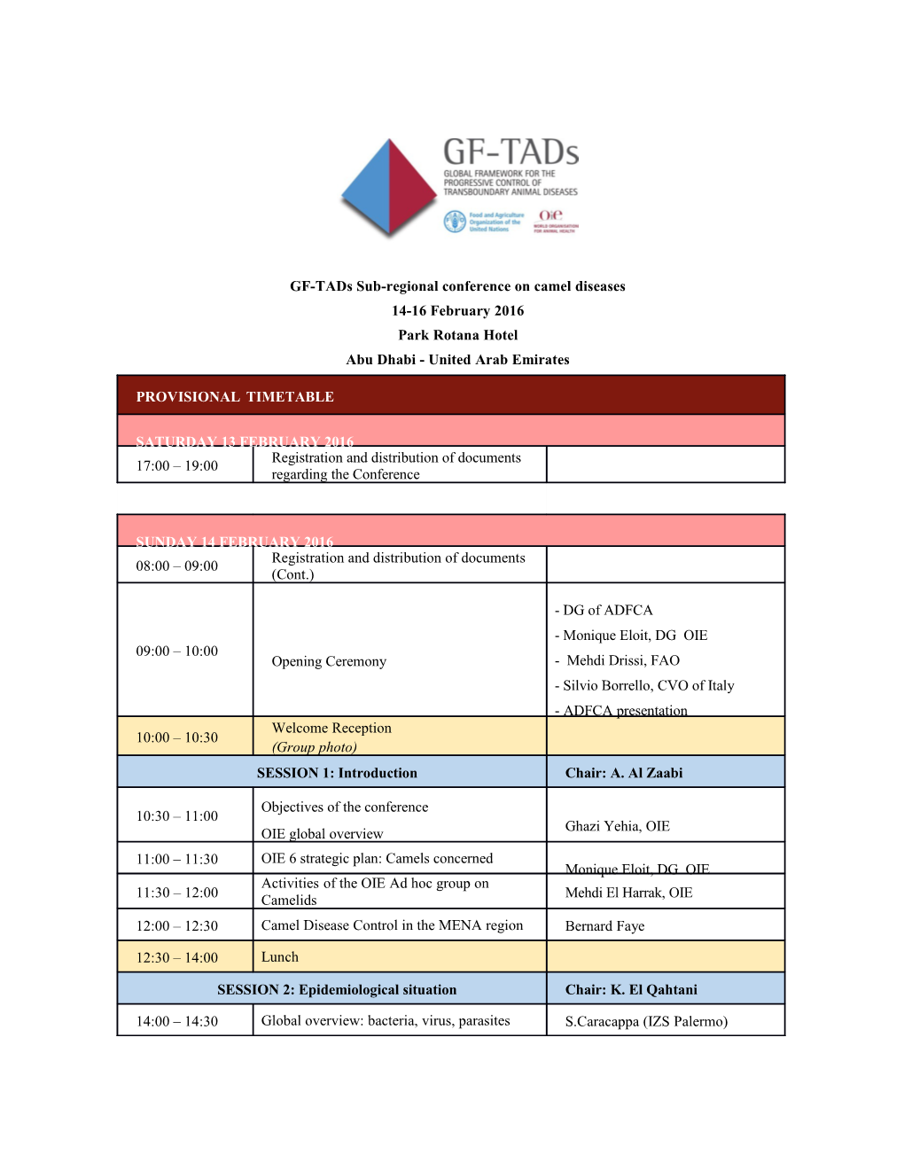 GF-Tads Sub-Regional Conference on Camel Diseases