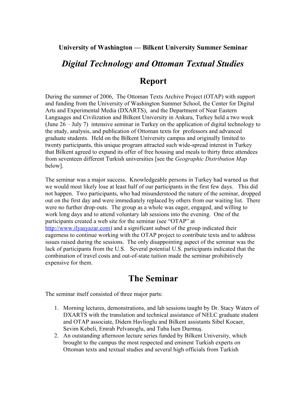 NOTES: Digital Technology and Ottoman Textual Studies - Summer Seminar