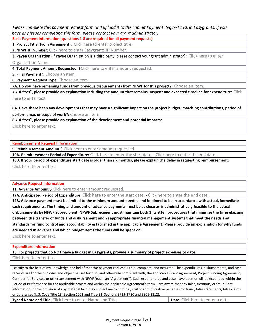 Payment Request Form 6.29.18