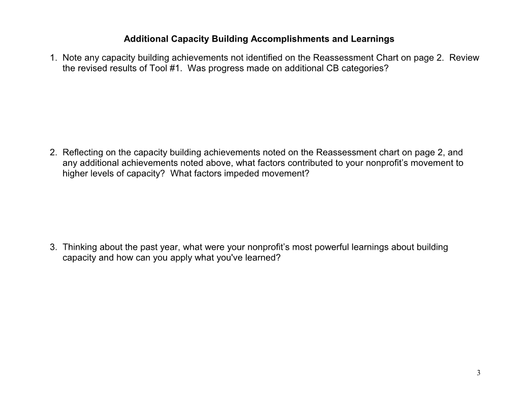 Capacity Building Assessment