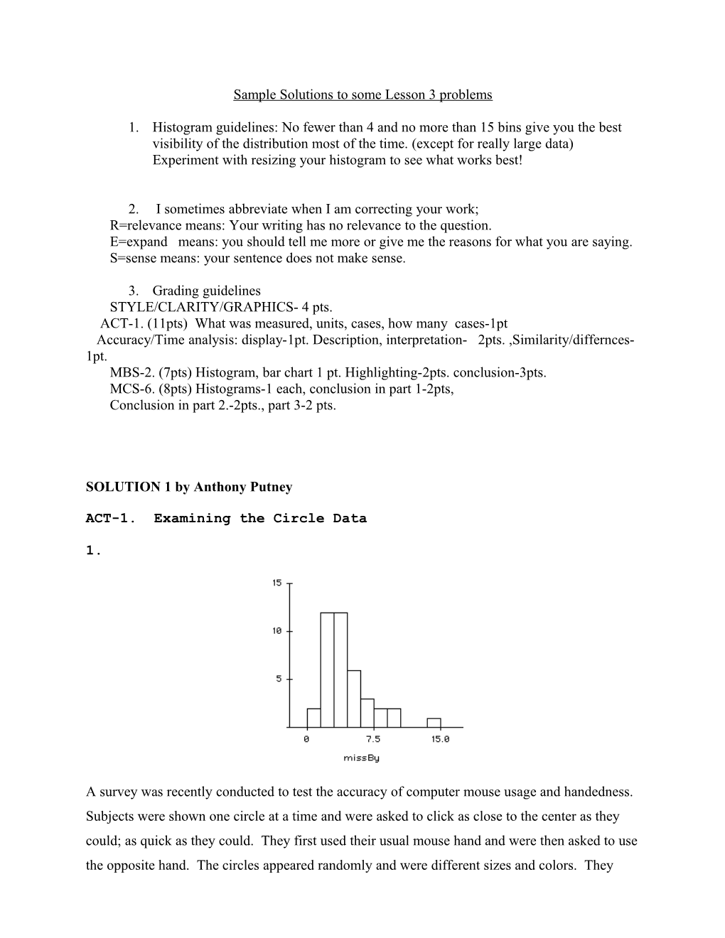 Observations About the First Hand in Assignment