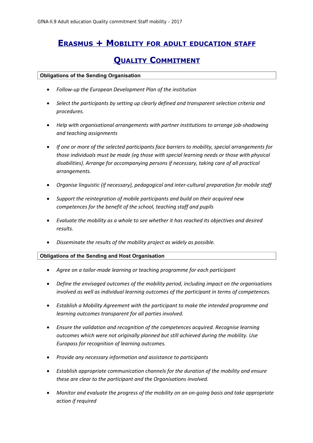 Erasmus + Mobility for Adult Education Staff