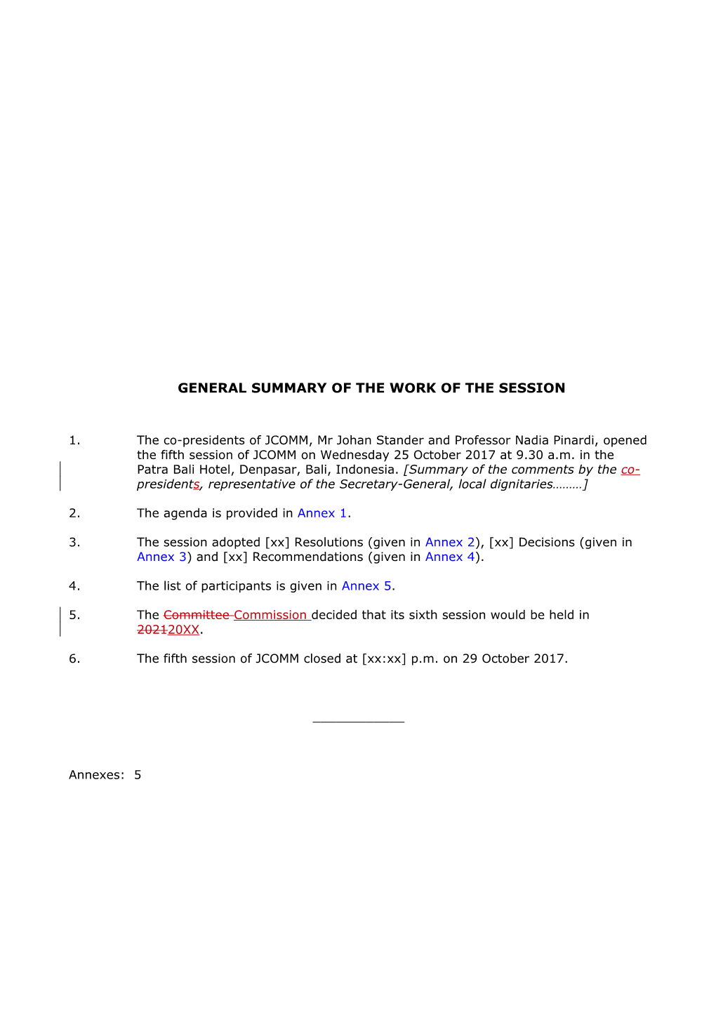 Agenda Item 1:Organization of the Session