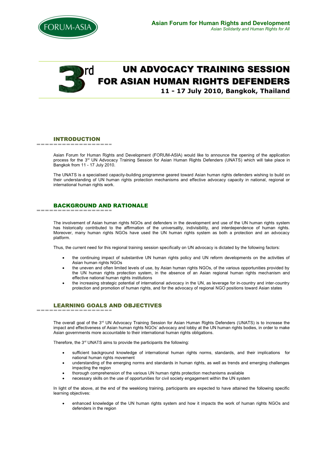 For Asian Human Rights Defenders