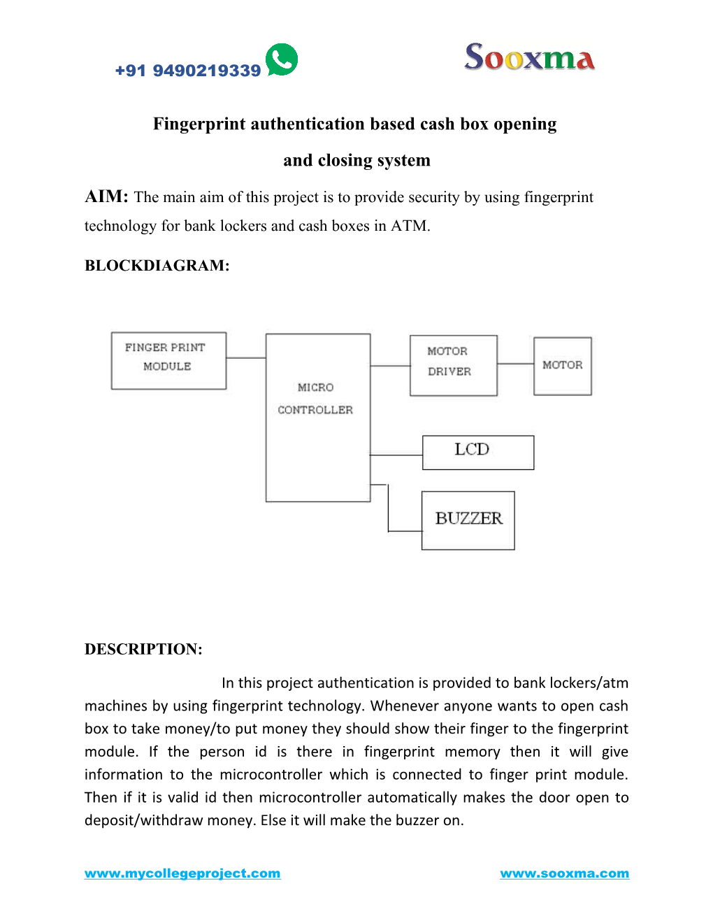 Fingerprint Authentication Based Cash Box Opening