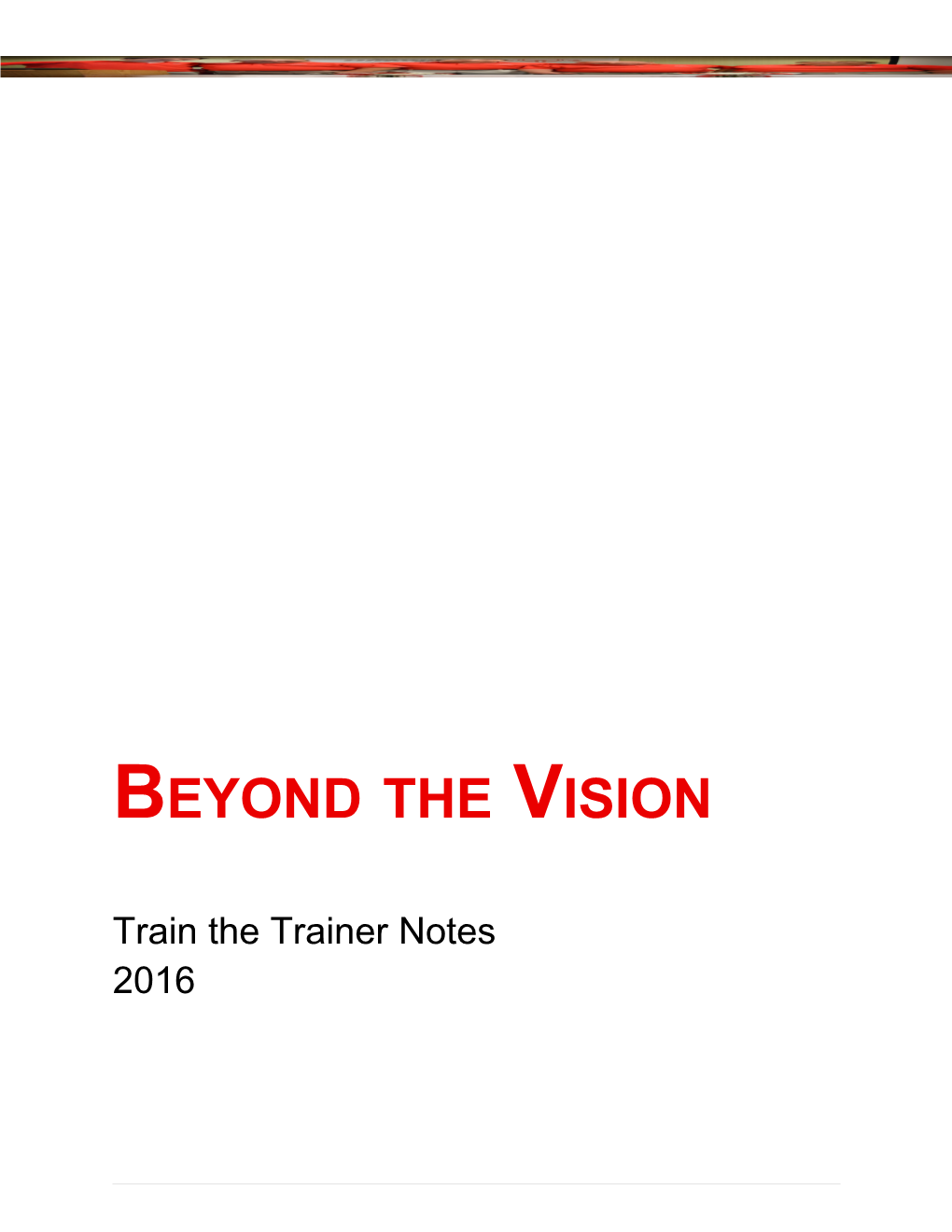 2016 Beyond the Vision Training