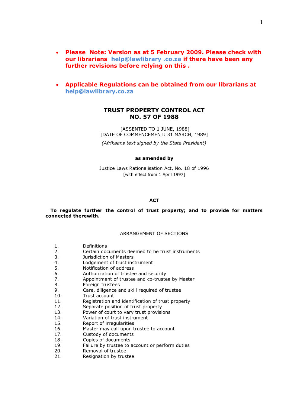 Trust Property Control Act