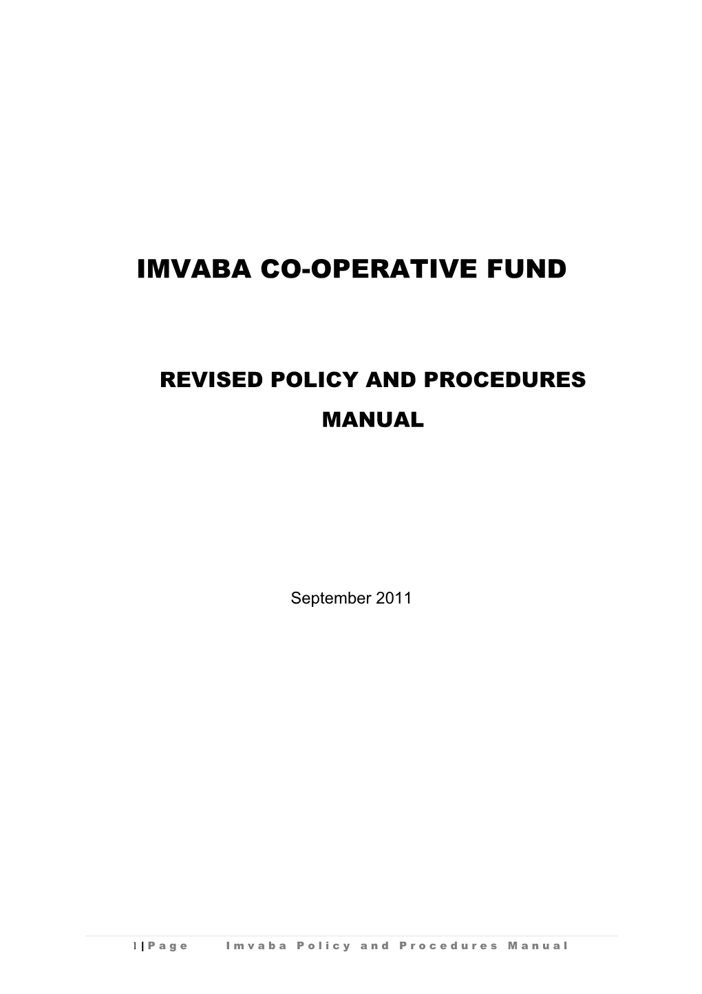 Revised Policy and Procedures Manual