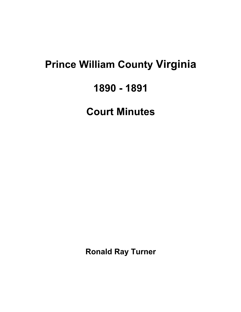 Court Minute Book - 1890