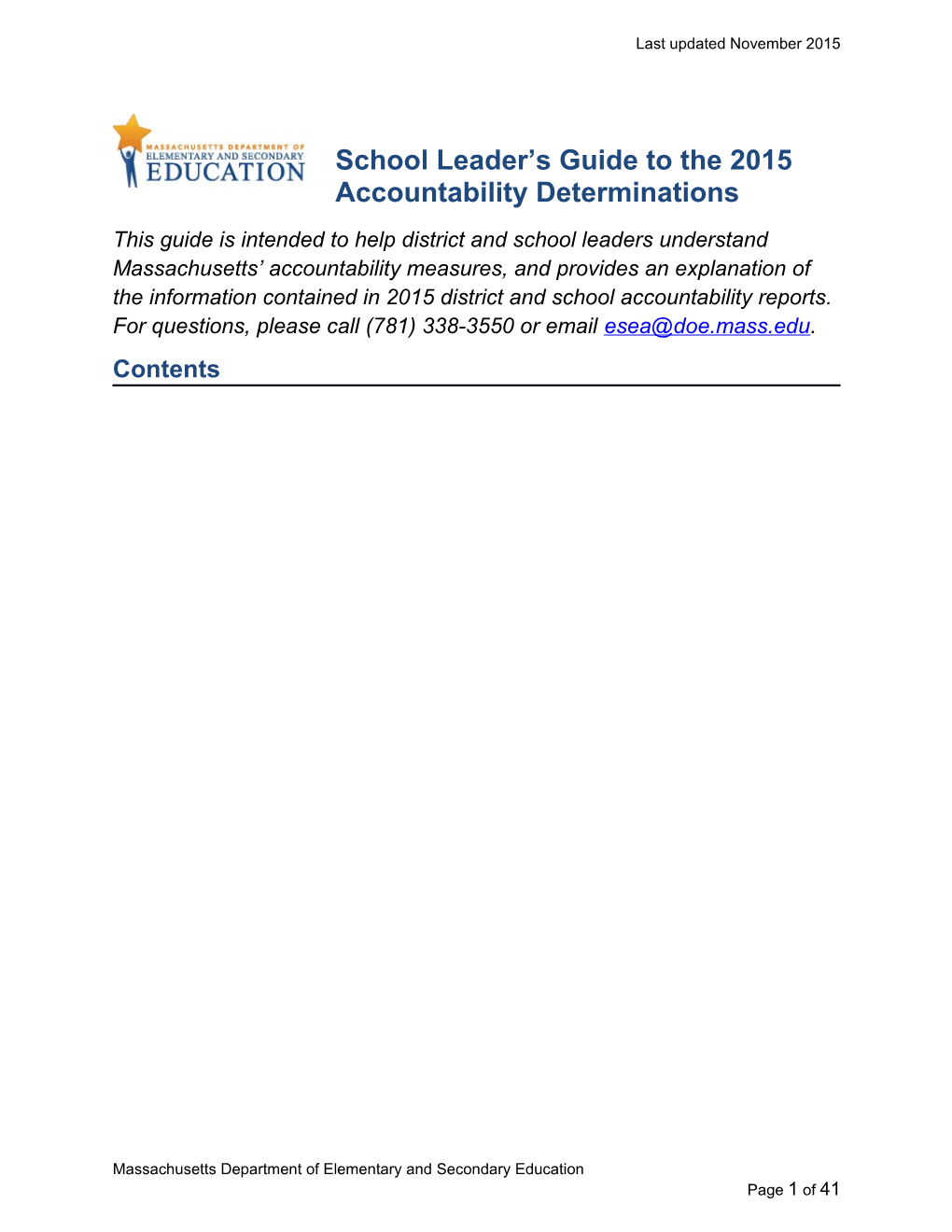 2015 Accountability School Leader's Guide