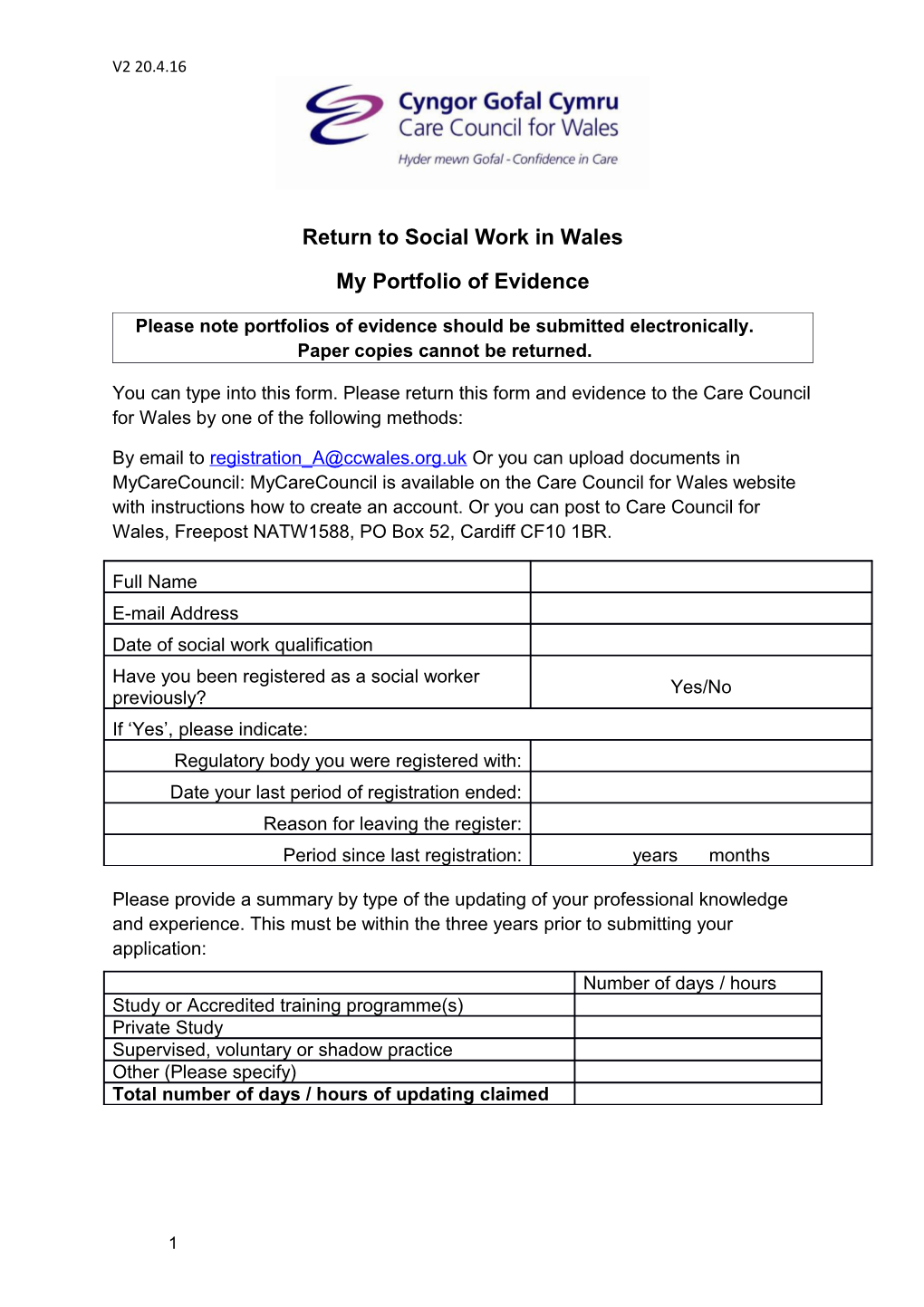 Return to Social Work in Wales