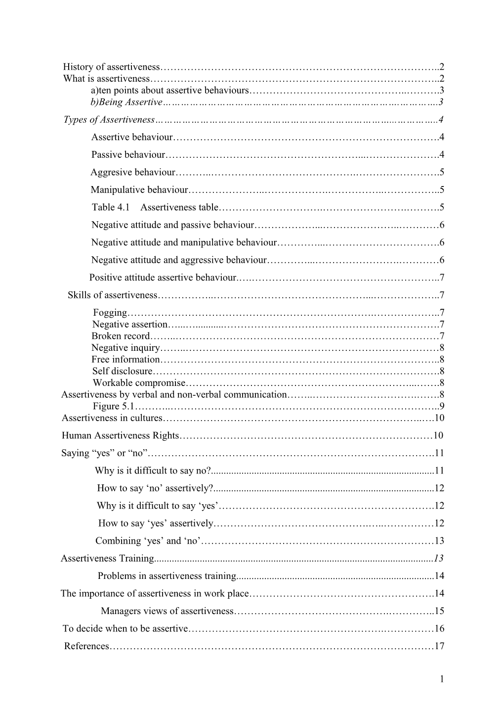 A)Ten Points About Assertive Behaviours .3