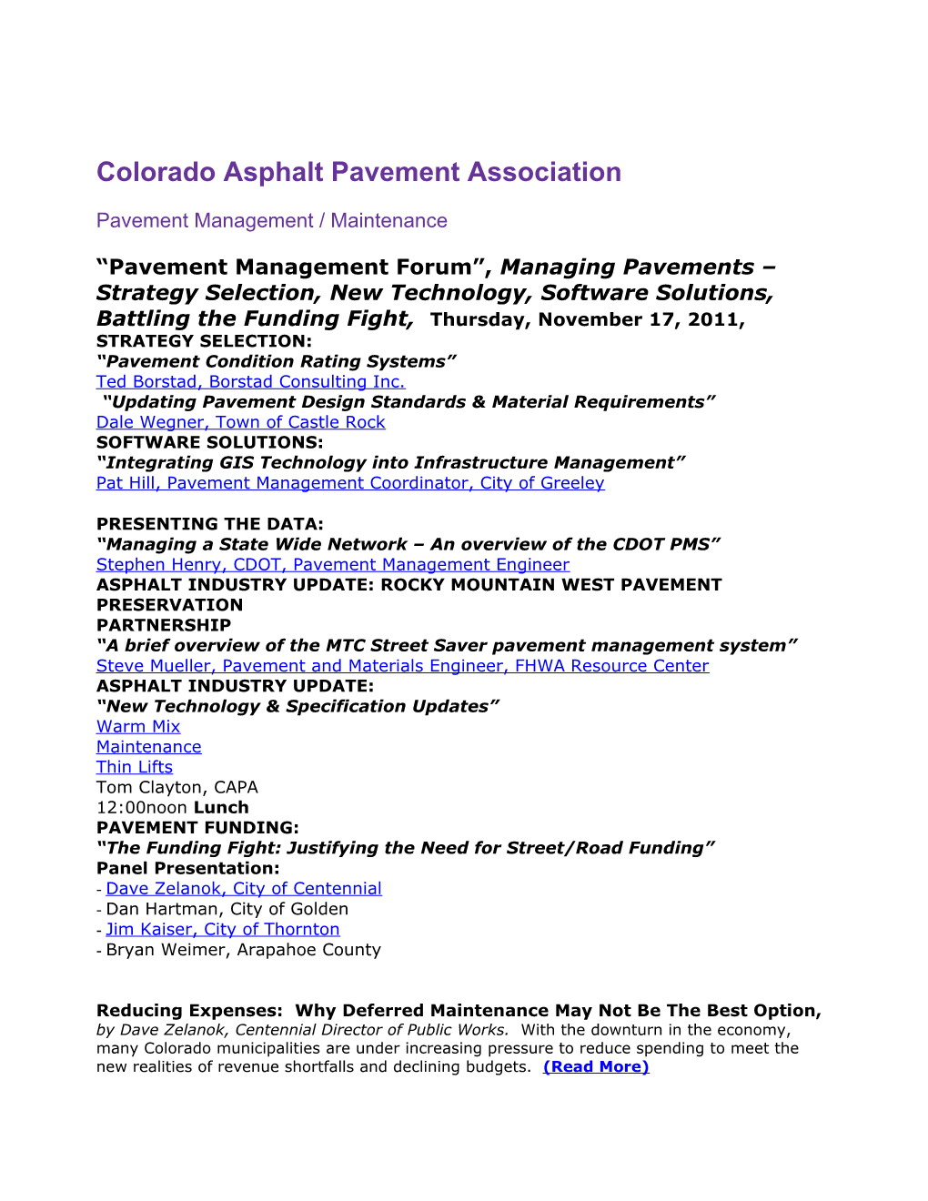 Colorado Asphalt Pavement Association