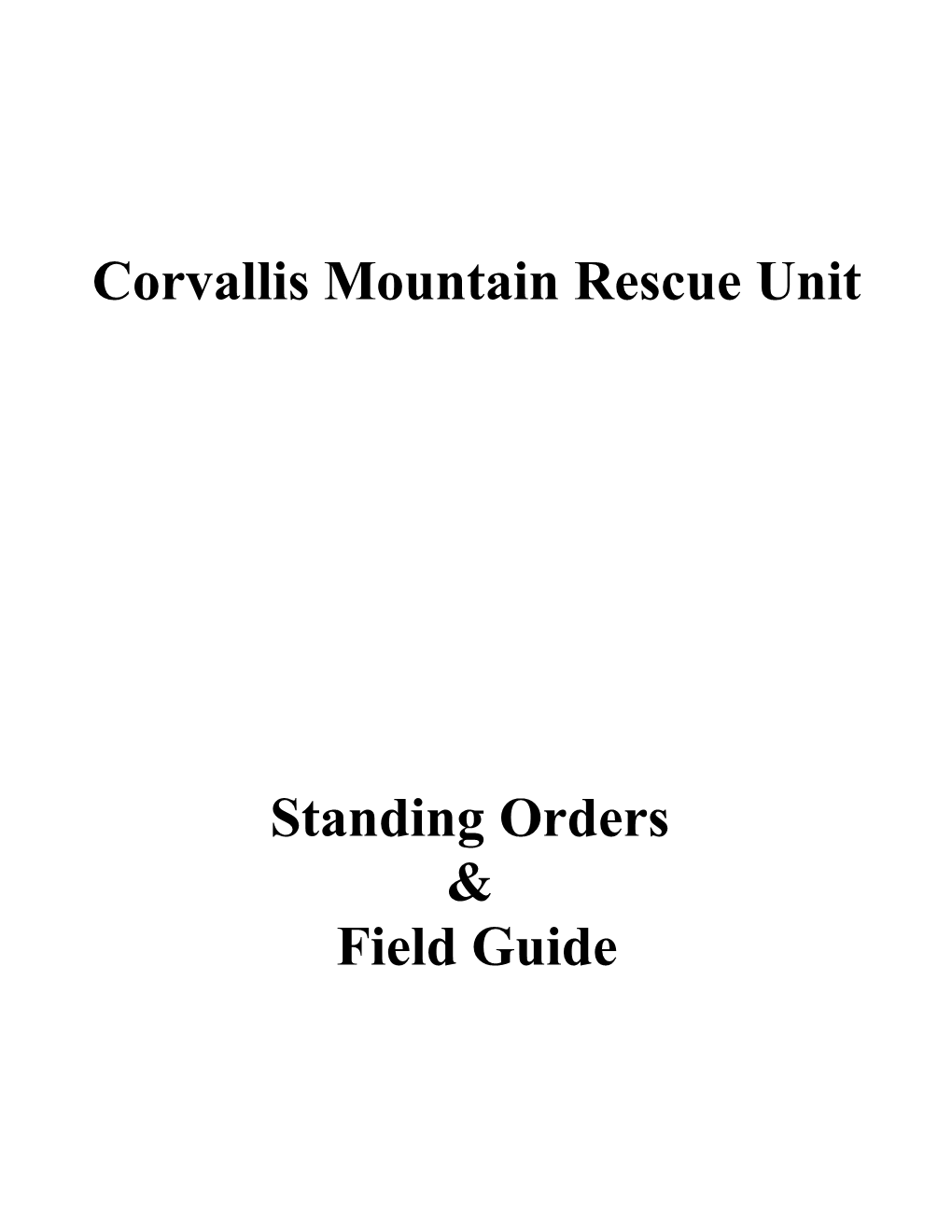 Corvallis Mountain Rescue Unit
