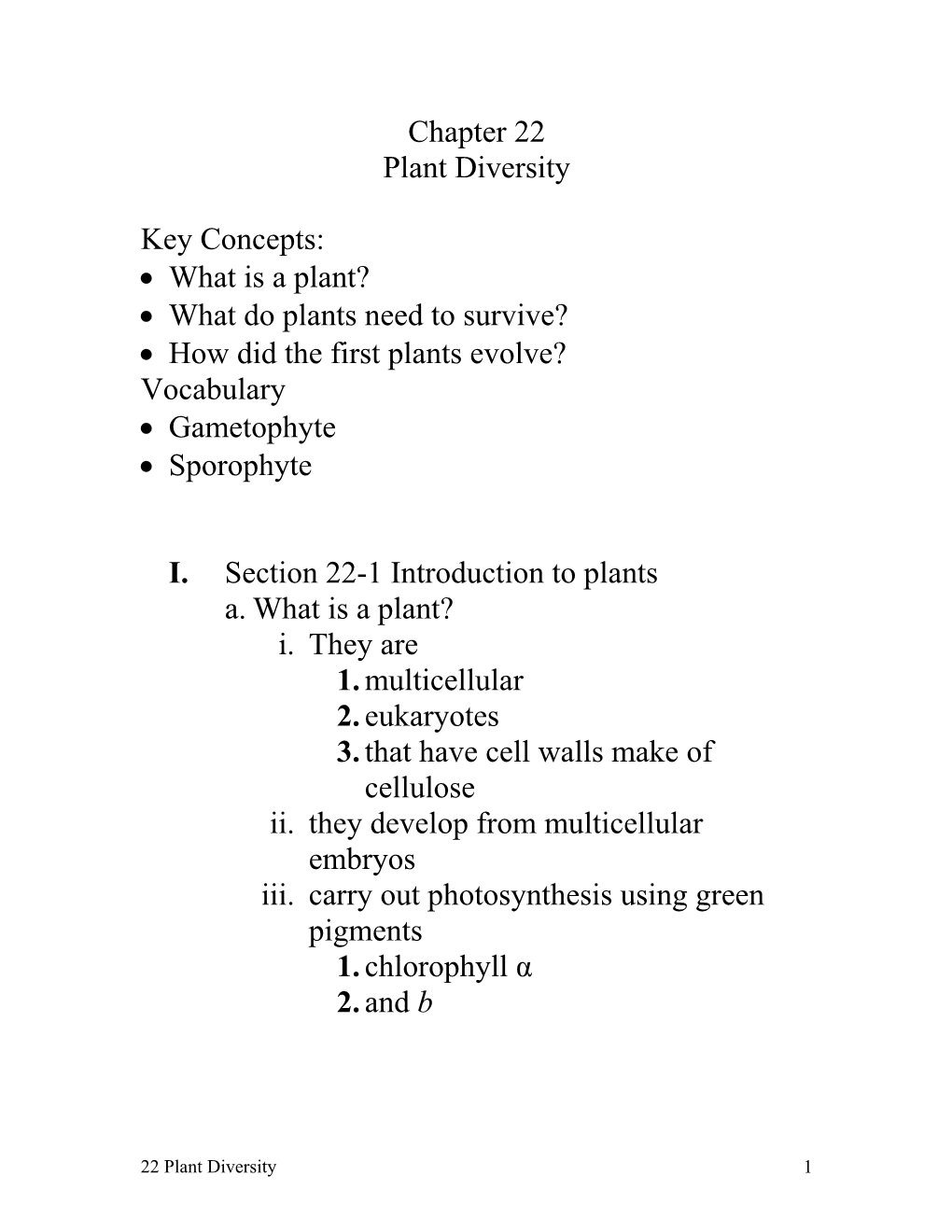 Plant Diversity