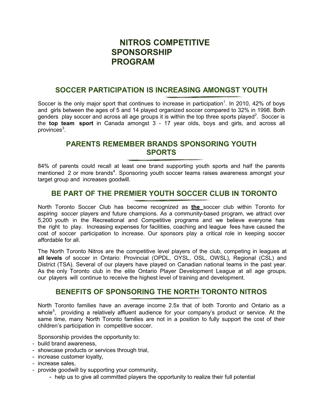 Soccer Participationis Increasingamongstyouth