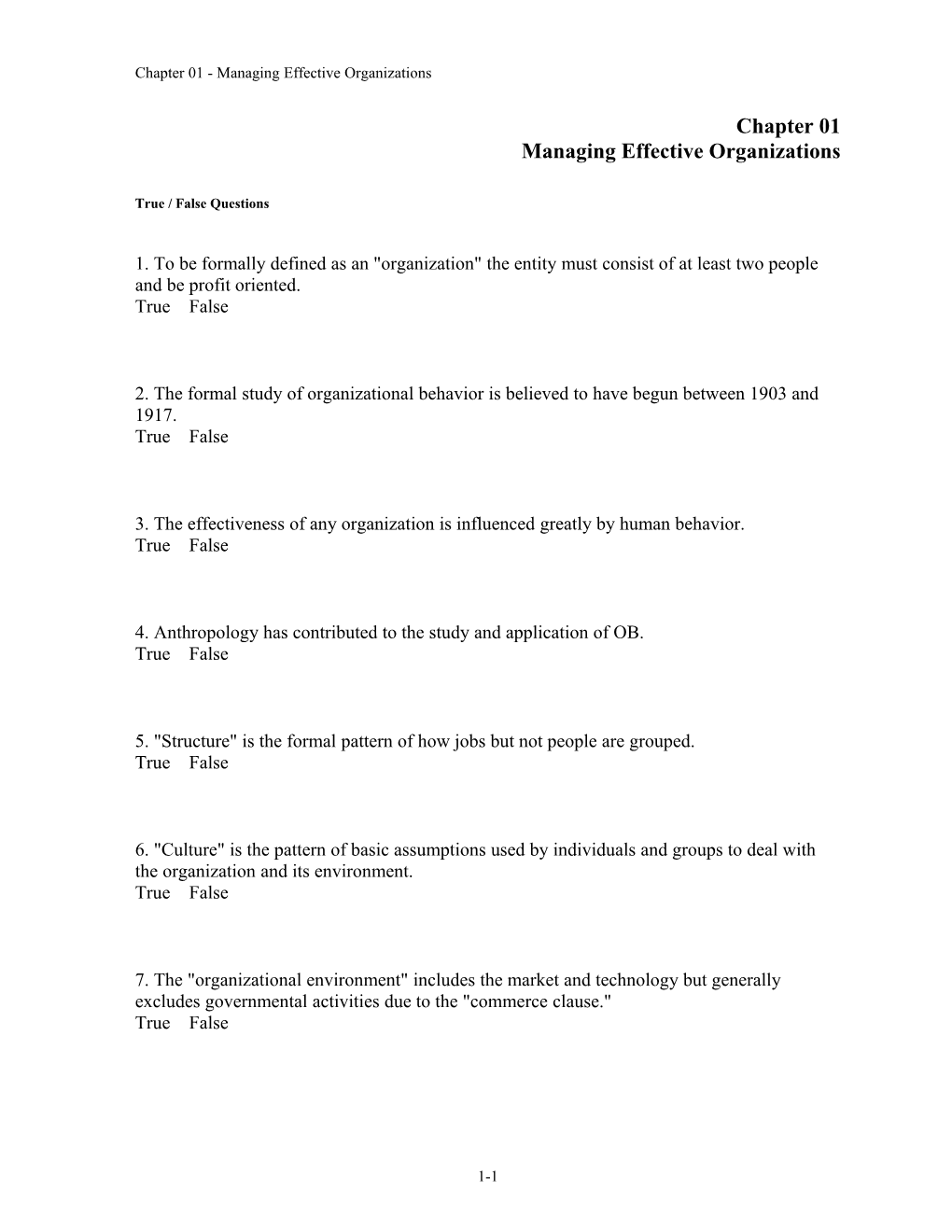 Chapter 01 Managing Effective Organizations