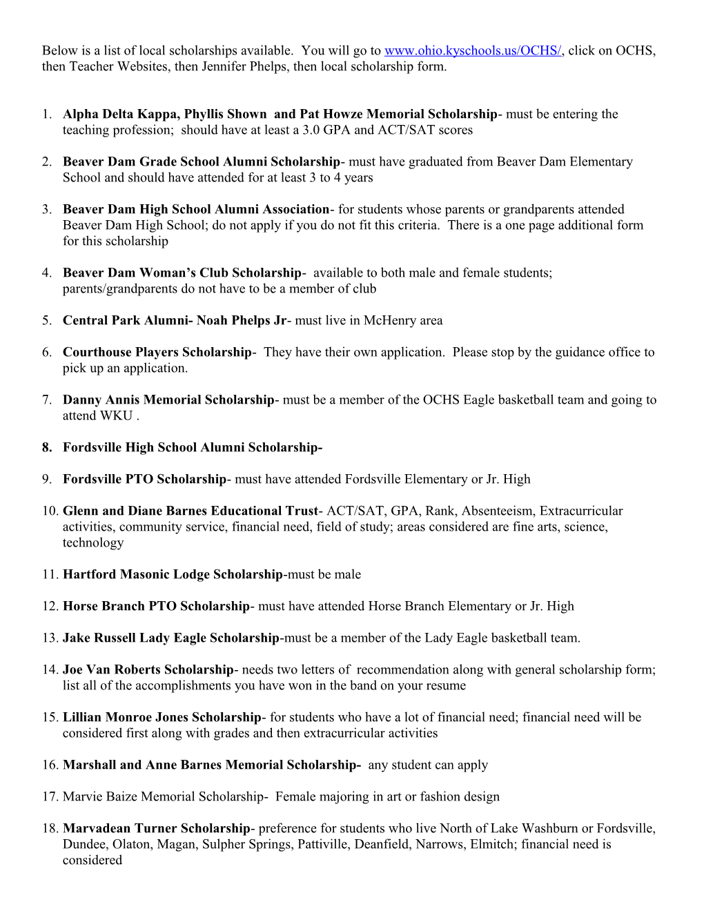 Below Is a List of Local Scholarships Available
