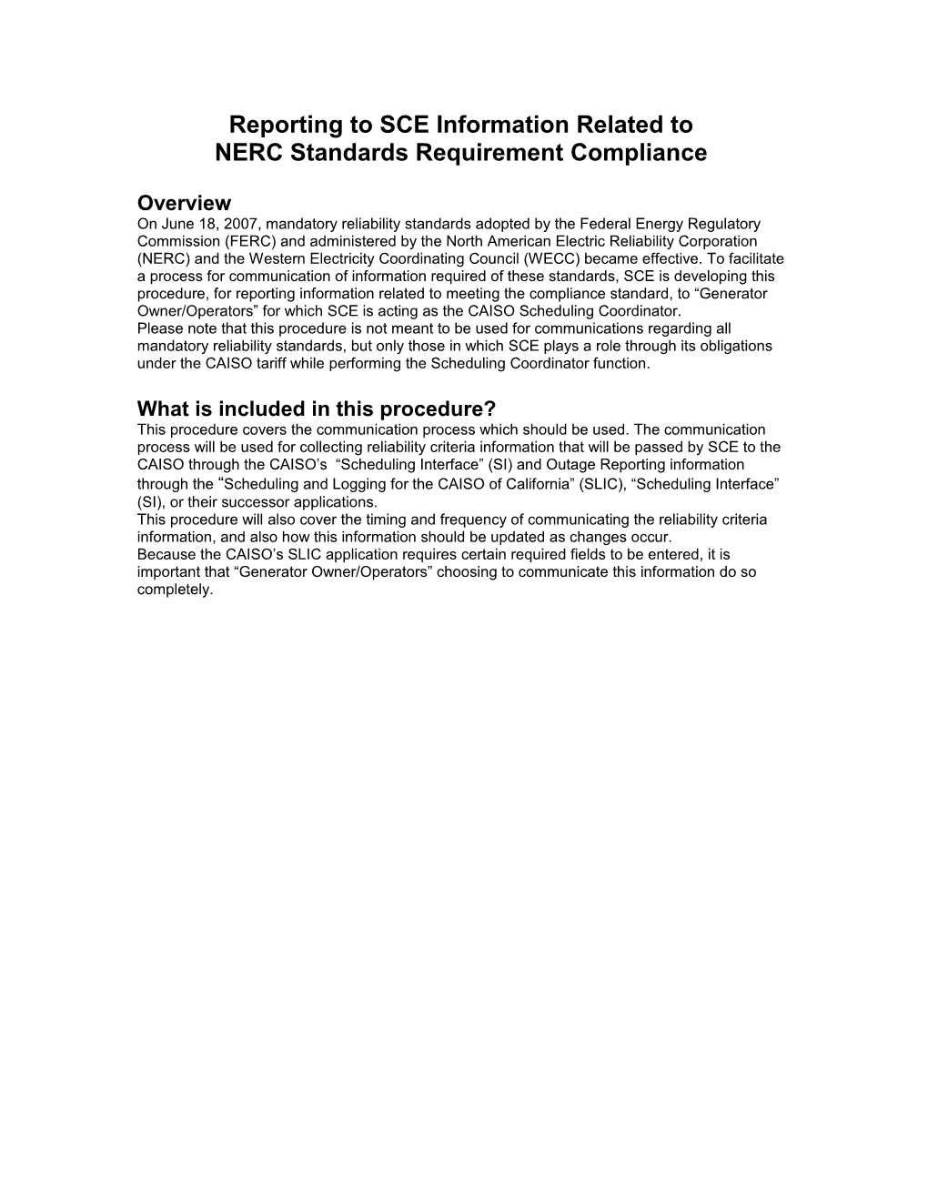 Final Version of SCE Generator Operator NERC Protocol 09-Feb-2009