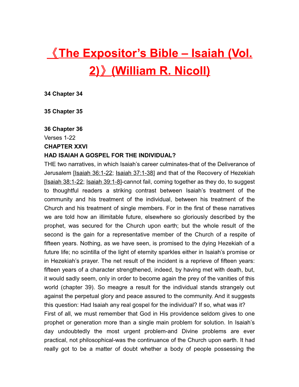 The Expositor S Bible Isaiah (Vol. 2) (William R. Nicoll)