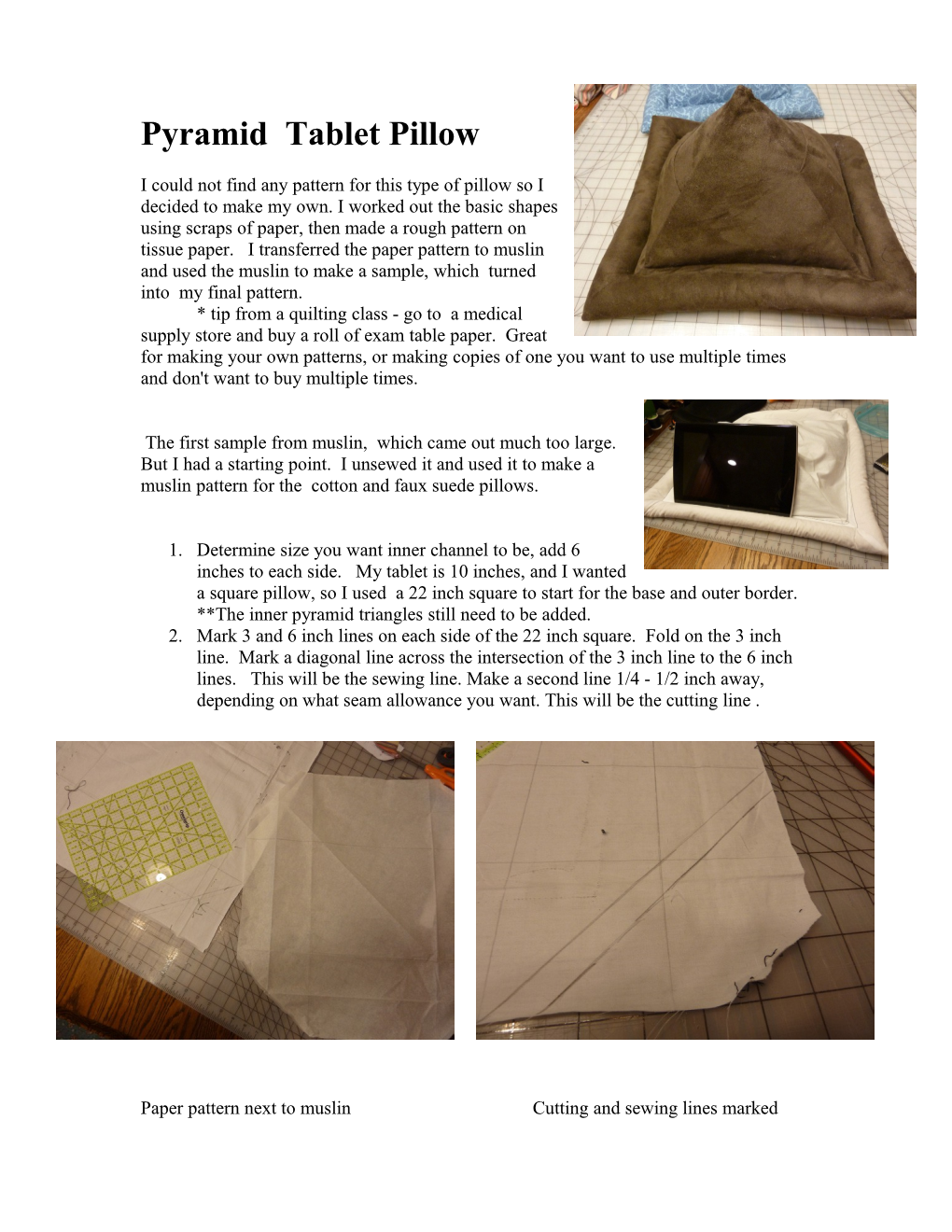 Pyramid Tablet Pillow Tutorial