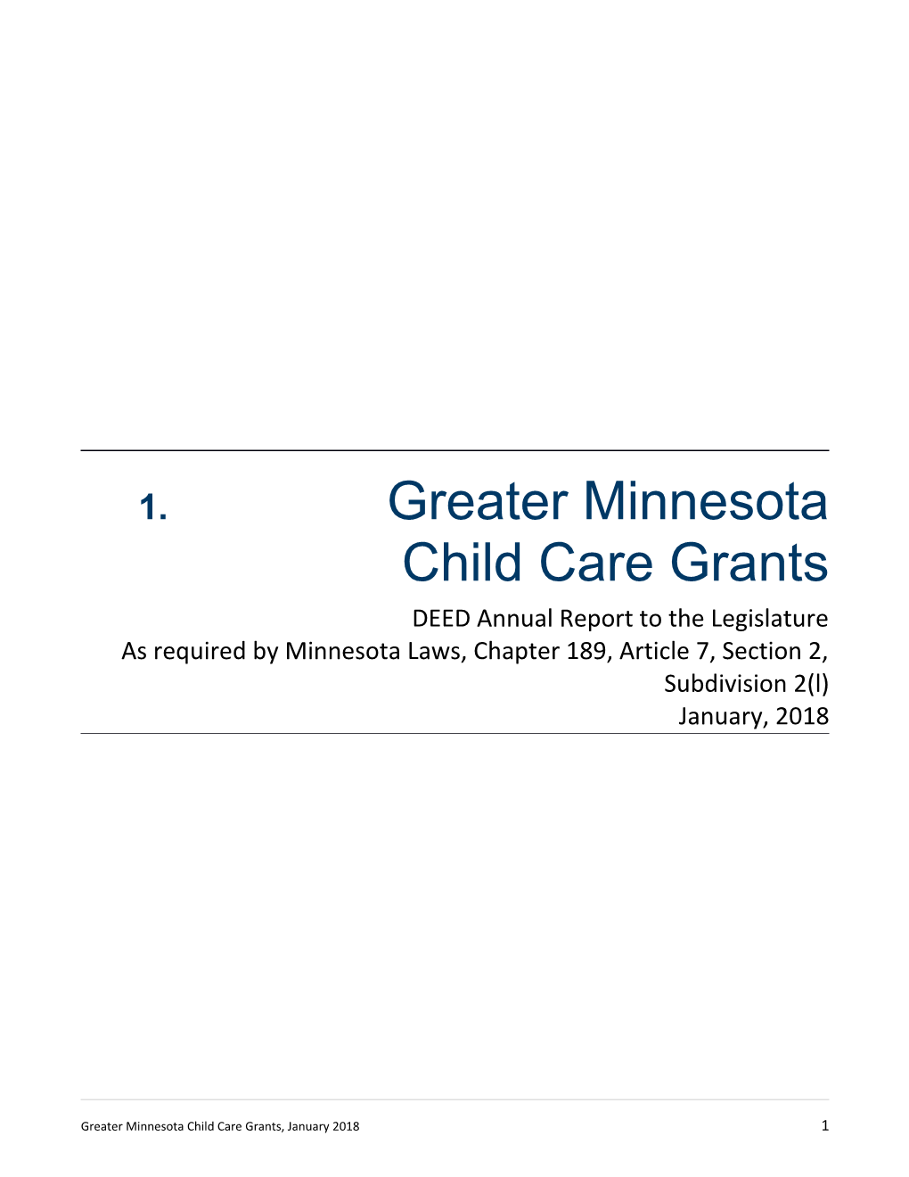 Greater Minnesota Child Care Grants