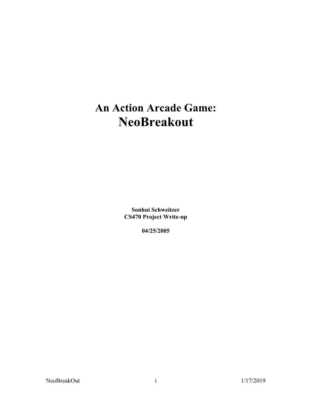 An Action Arcade Game