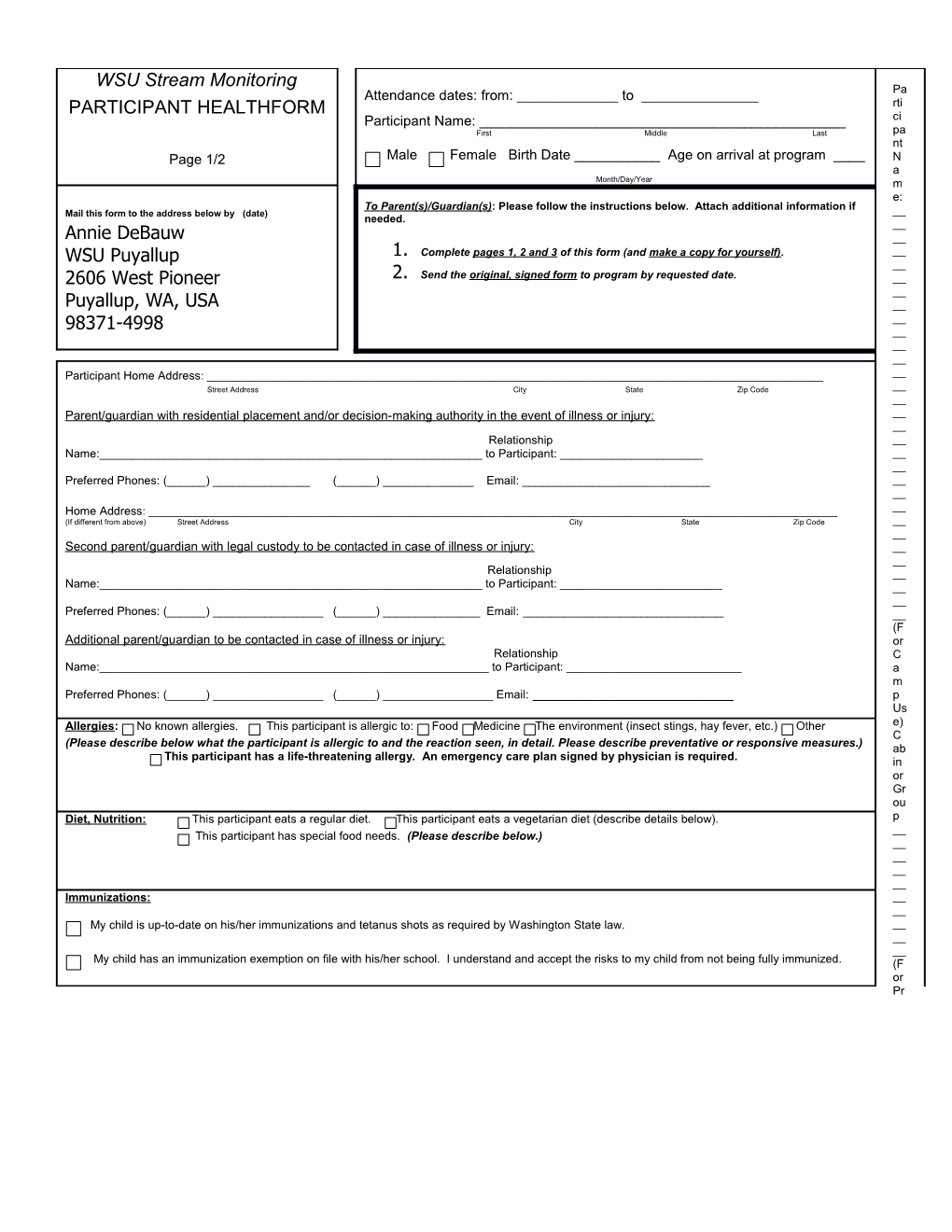 Complete Pages 1, 2 and 3 of This Form (And Make a Copy for Yourself)