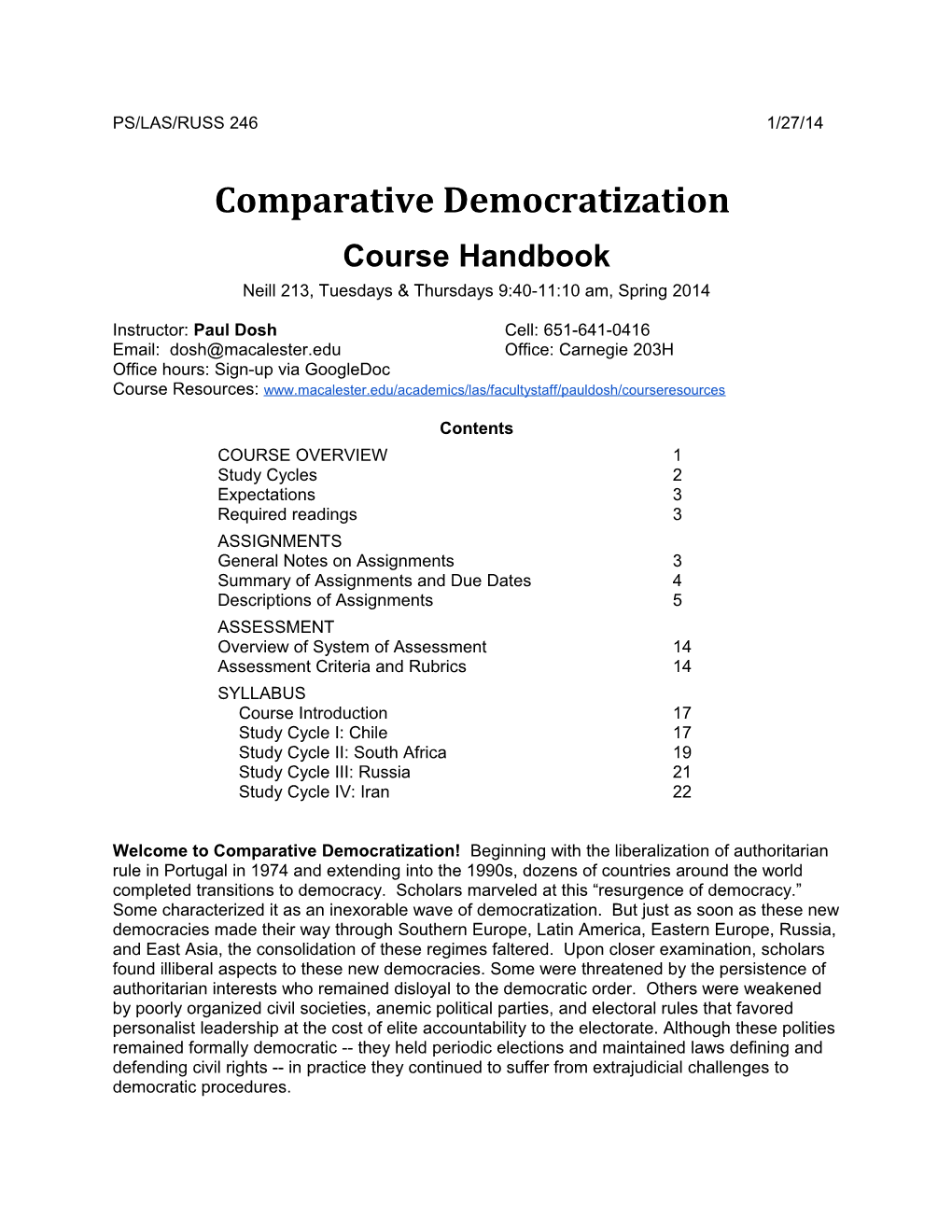 Comparative Democratization