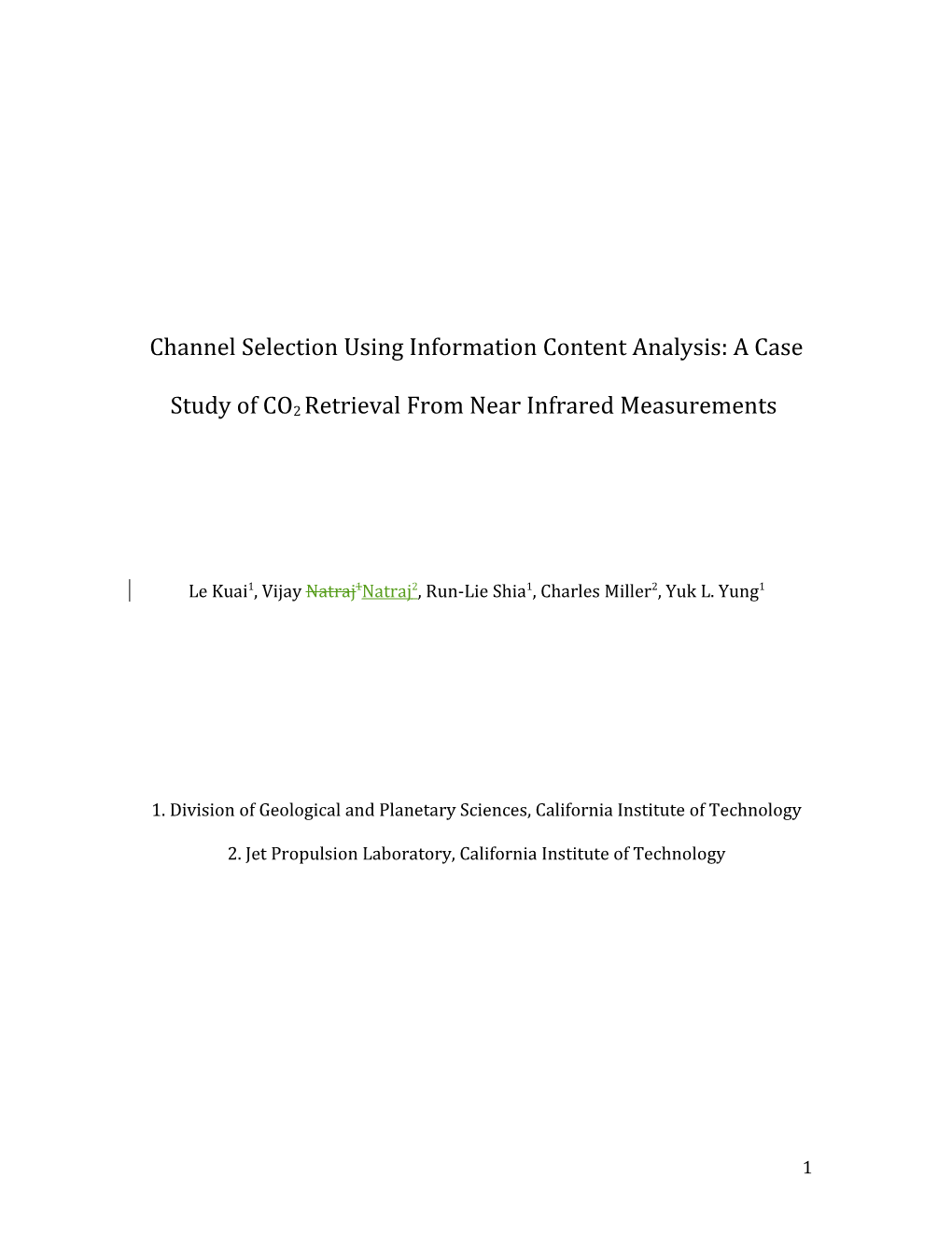 Channel Selection Using Information Content Analysis: a Case Study of CO2 Retrieval From