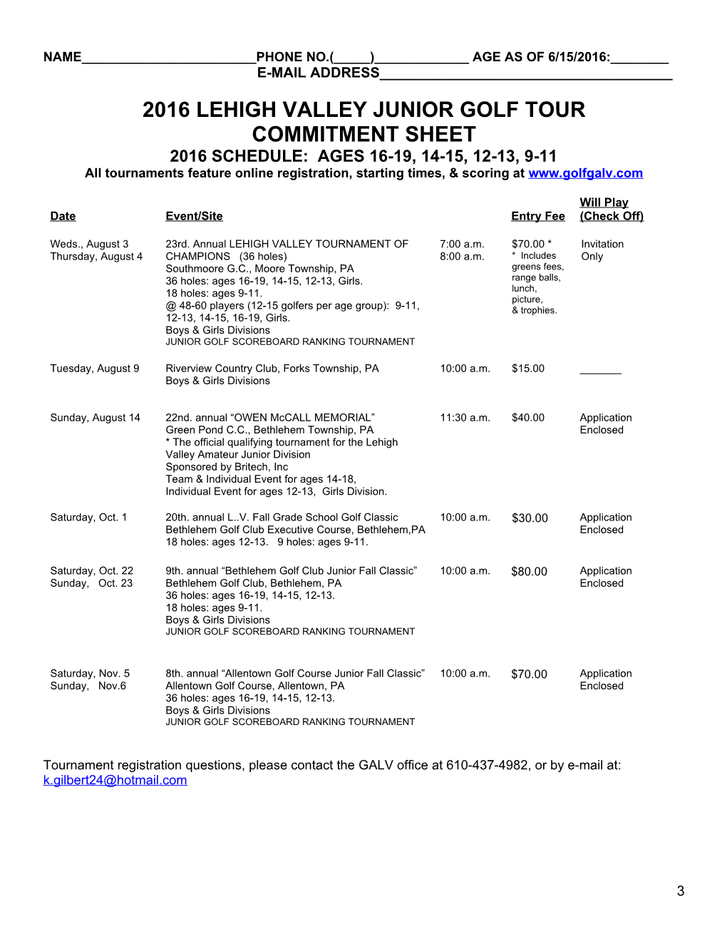 Commitment Sheets for 10-12, 13-14