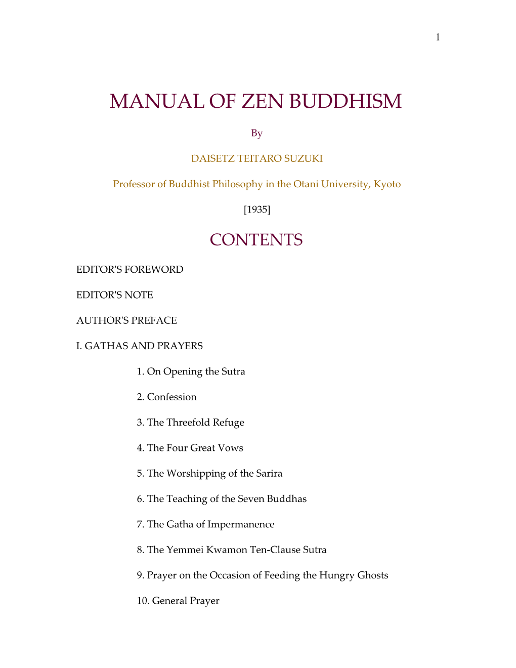 Manual of Zen Buddhism