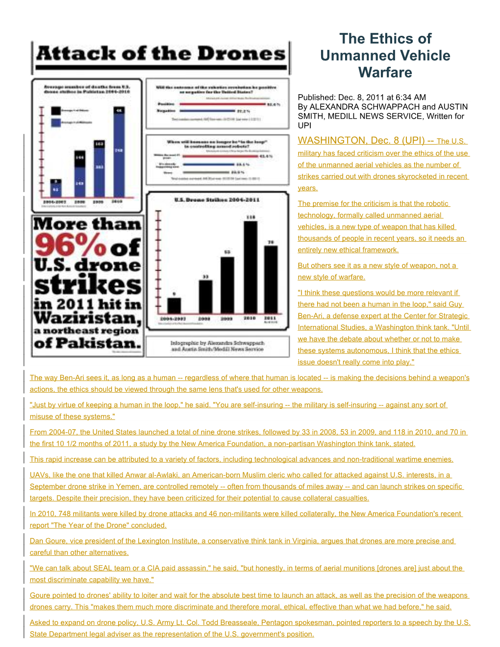 By ALEXANDRA SCHWAPPACH and AUSTIN SMITH, MEDILL NEWS SERVICE, Written for UPI