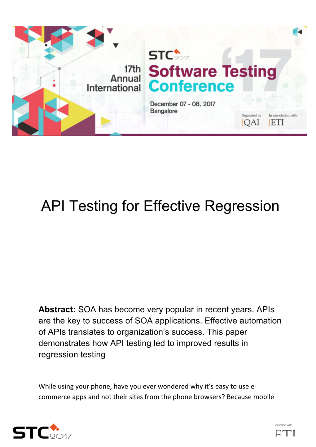 API Testing for Effective Regression