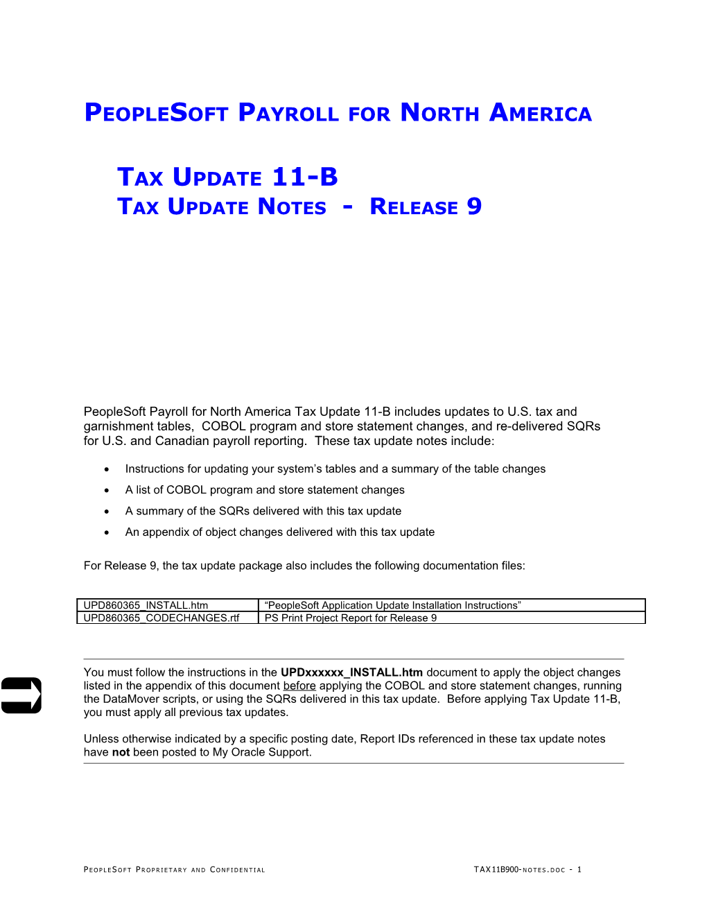 9 - Peoplesoft Payroll Tax Update 11-B