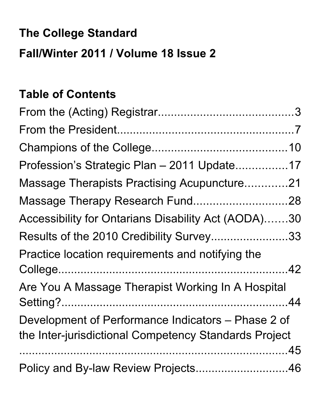 Fall/Winter 2011 / Volume 18 Issue 2
