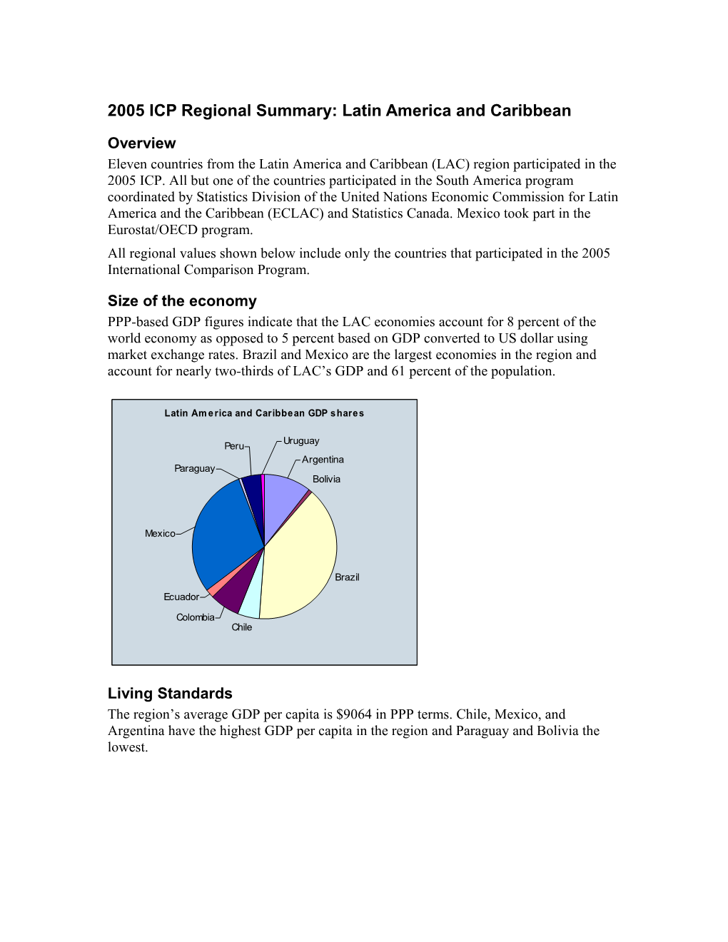 2005 ICP Regional Summary: Latin America and Caribbean