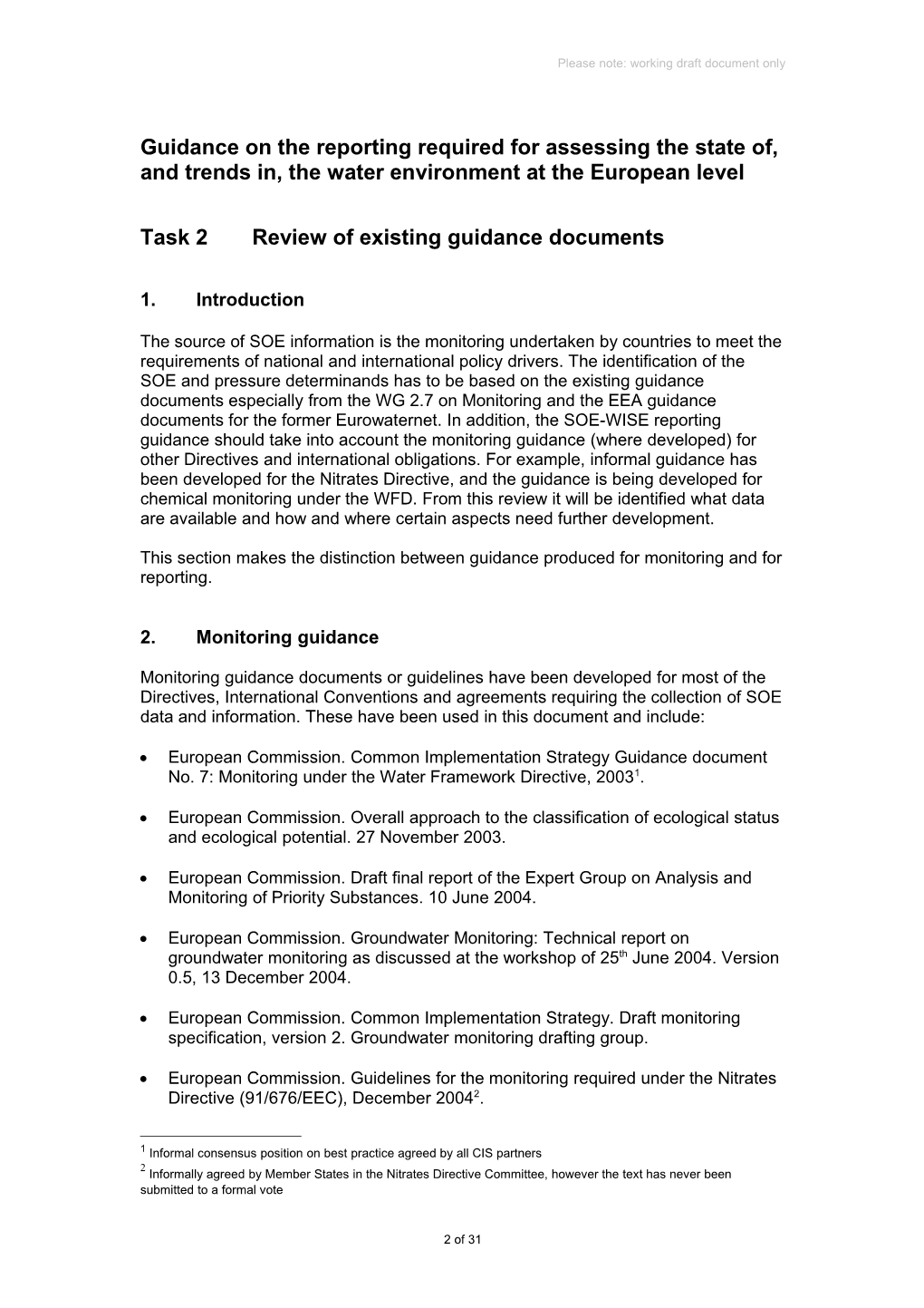 Task 2Review of Existing Guidance Documents