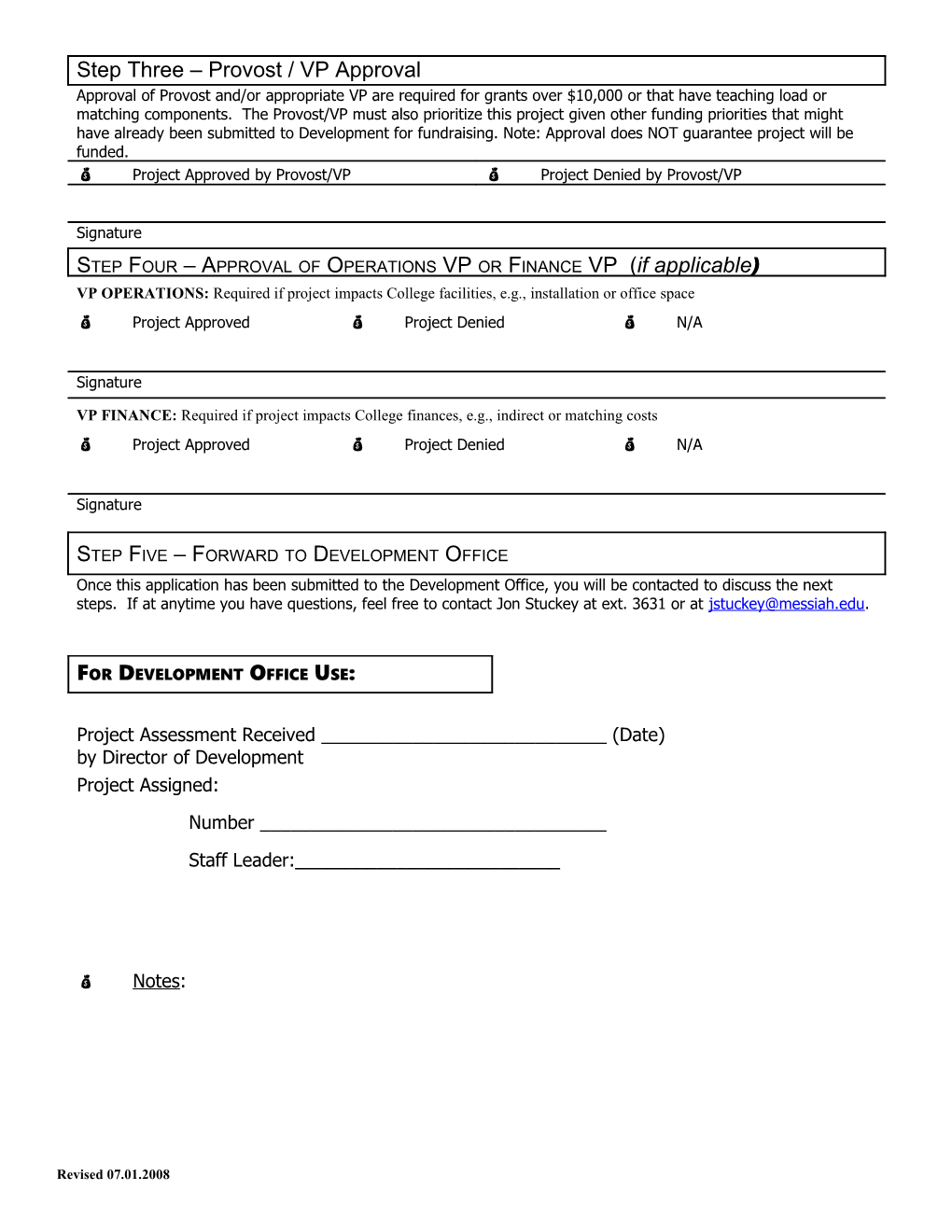 Project/Funding Assessment Form