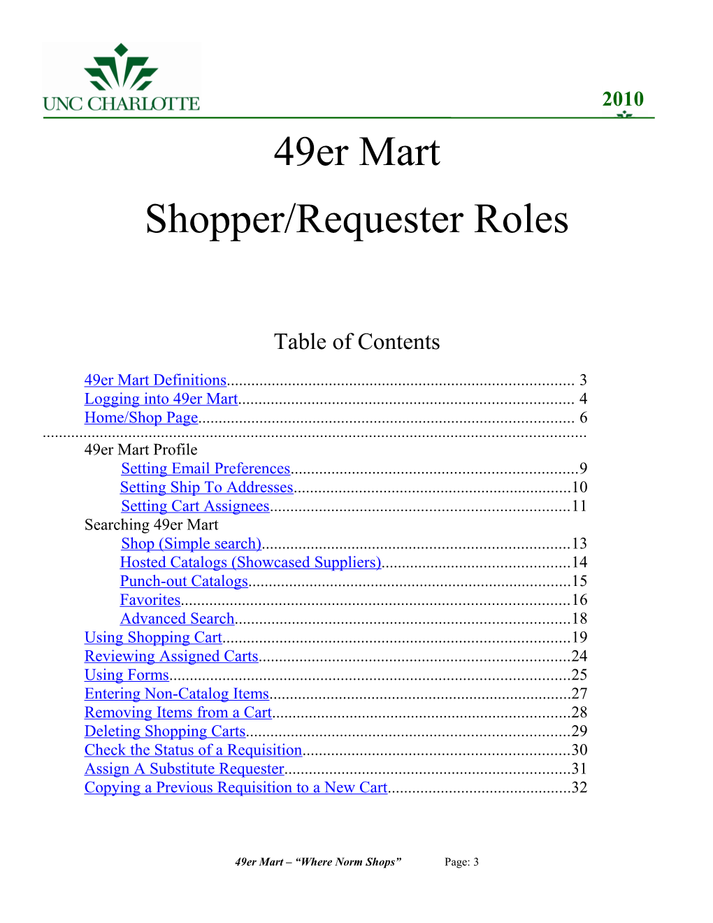 (This Page Intentionally Left Blank) 49Er Mart