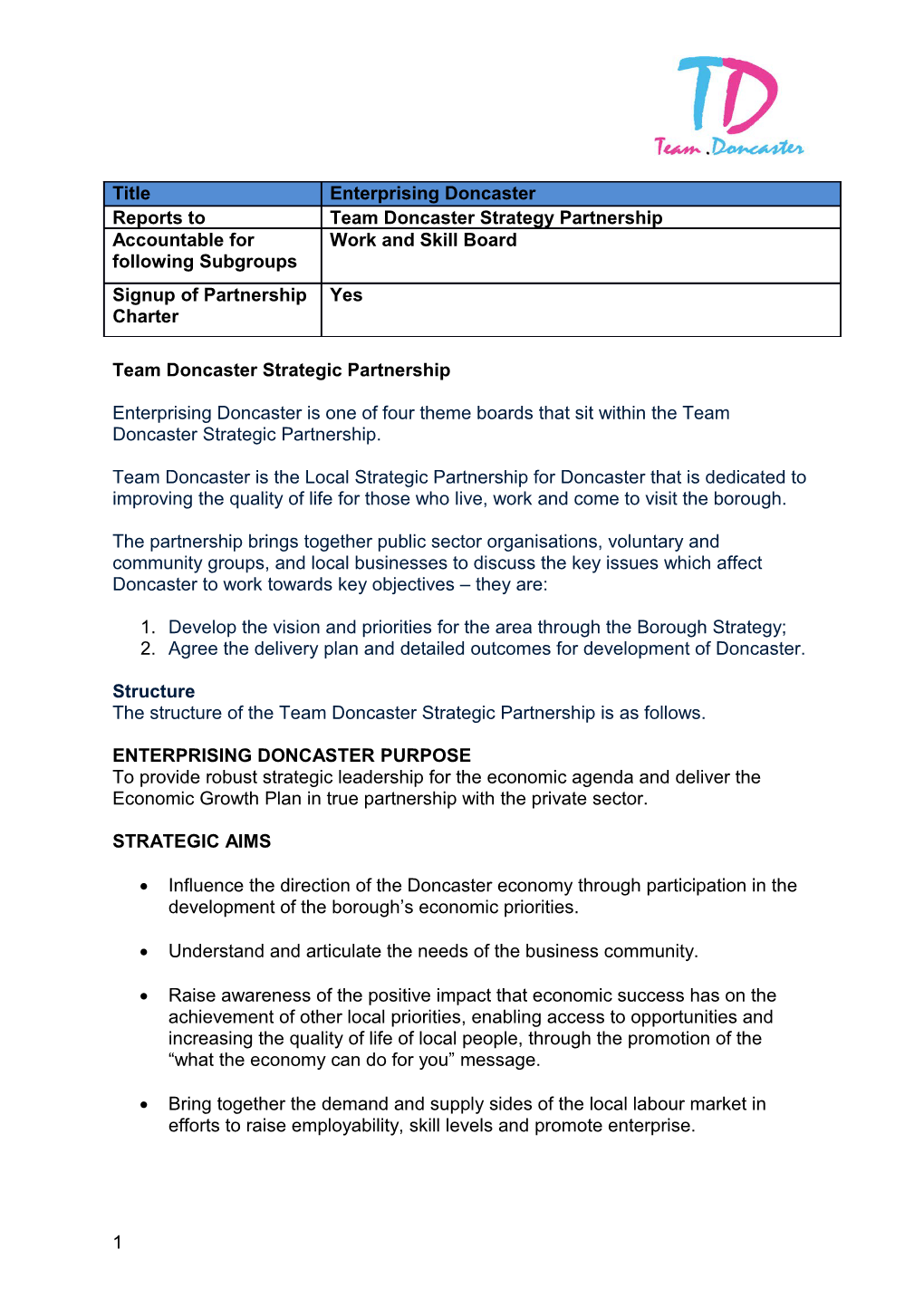 Team Doncaster Strategic Partnership